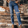 The Griffen High Waist Distressed Ankle Jean Image - 1
