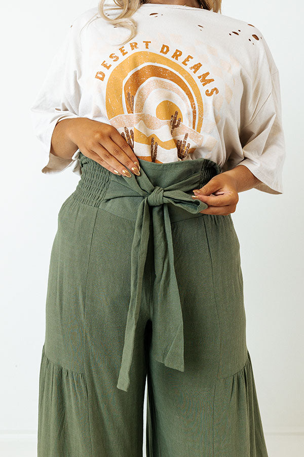 The Letha High Waist Pants In Olive Curves Image - 2