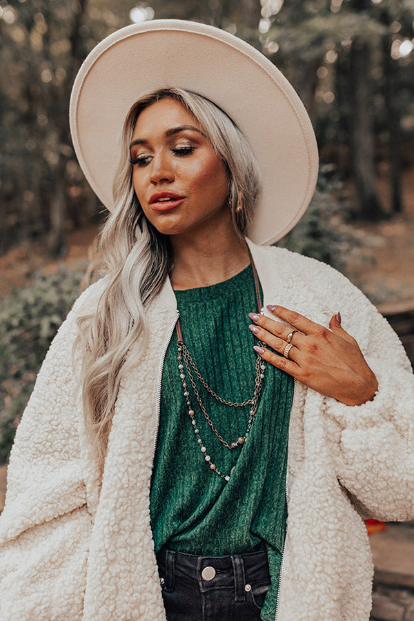Casual Chats Semi Precious Layered Necklace in Green Image - 3