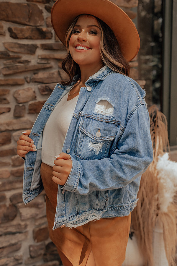 Risen Blue Jean Dream Denim Jacket Curves Image - 5