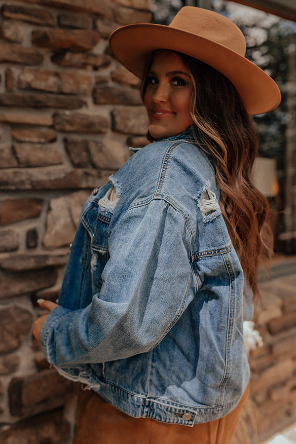 Risen Blue Jean Dream Denim Jacket Curves Image - 3