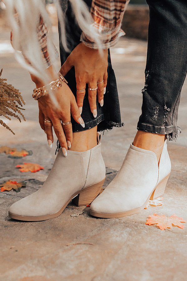 The Shawn Faux Leather Bootie In Taupe Image - 4