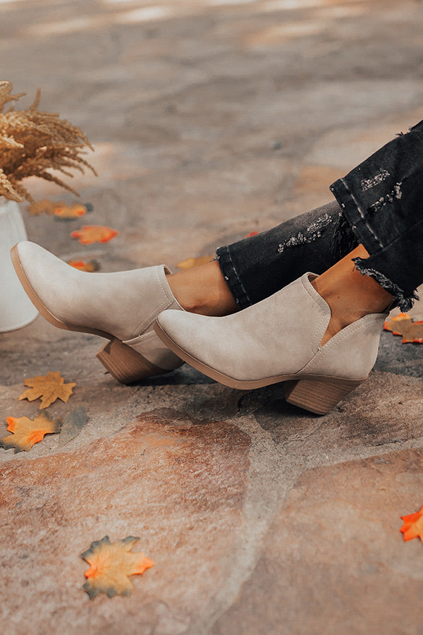The Shawn Faux Leather Bootie In Taupe Image - 3