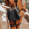 Come Pick Me Up Faux Leather Crossbody In Black Image - 1