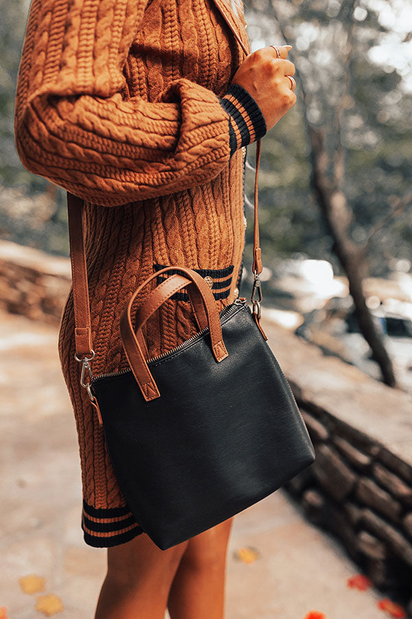 Come Pick Me Up Faux Leather Crossbody In Black Image - 4