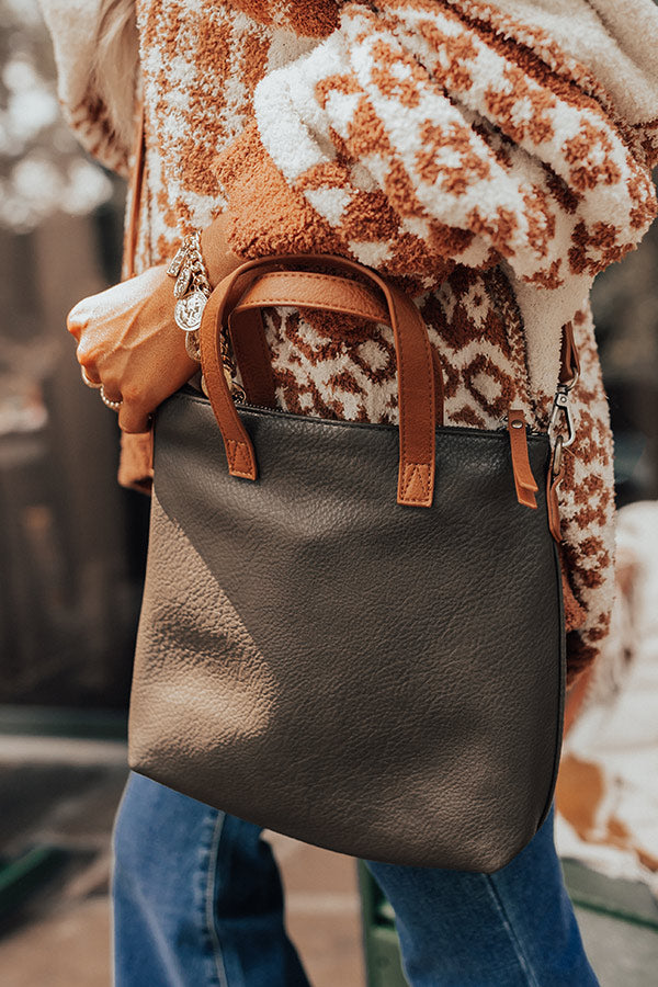 Come Pick Me Up Faux Leather Crossbody In Olive Image - 3