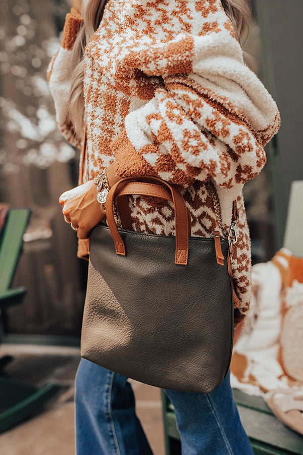 Come Pick Me Up Faux Leather Crossbody In Olive Image - 1
