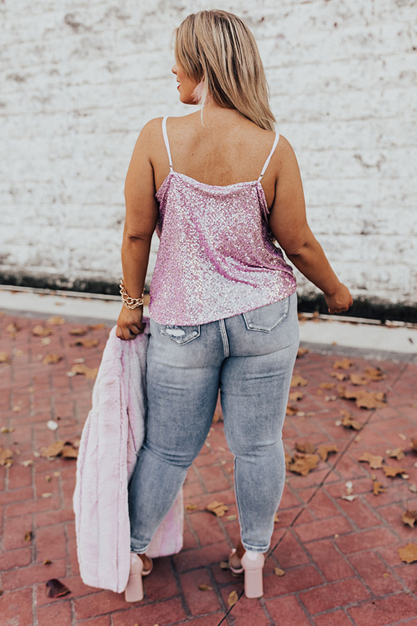 Light The Way Sequin Tank In Blush Curves Image - 4
