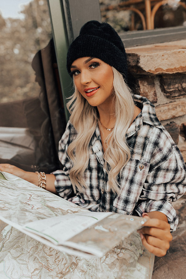 Cold Brew Eyelash Knit Beanie In Black