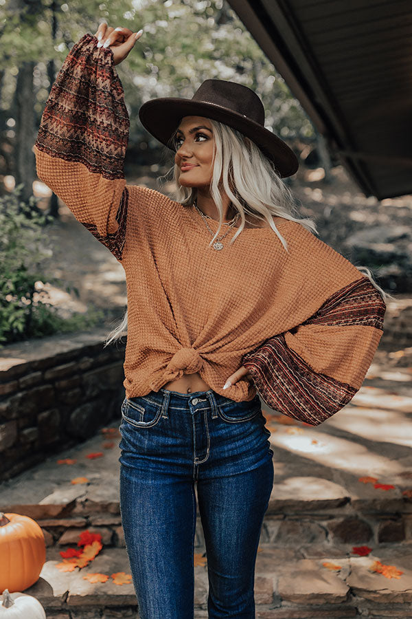 Seasonal Treats Waffle Knit Top Image - 4