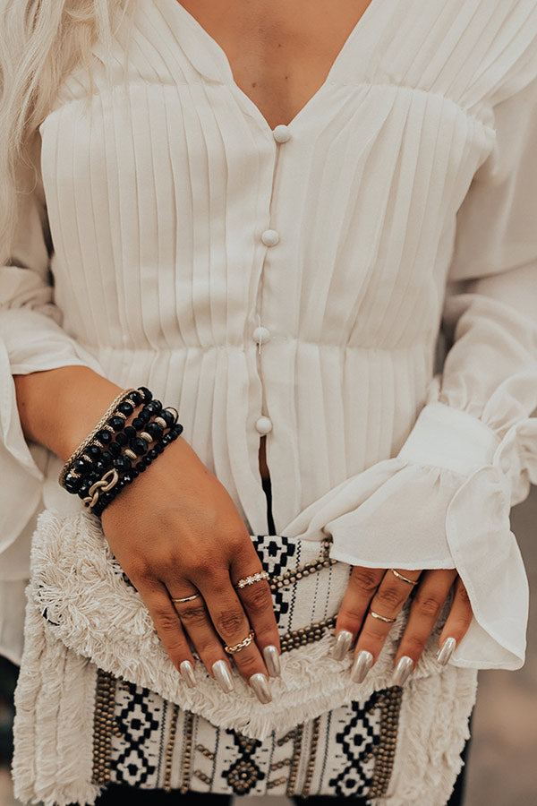 Daily Affirmations Bracelet Set In Black Image - 1