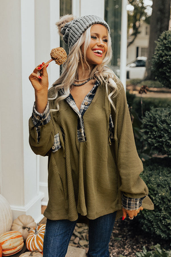 Weekend Wonders Waffle Knit Hoodie Image - 1