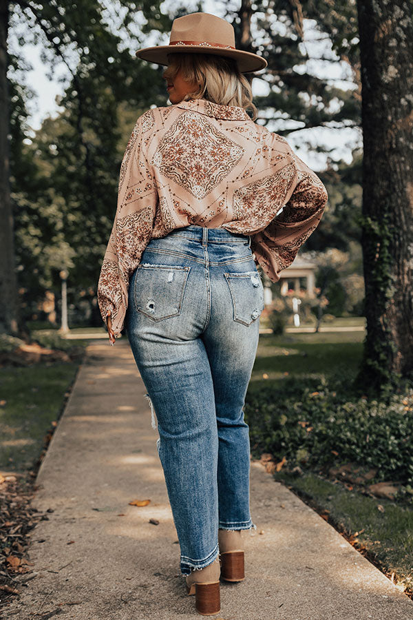 Risen The Moss High Waist Distressed Jean Curves Image - 4