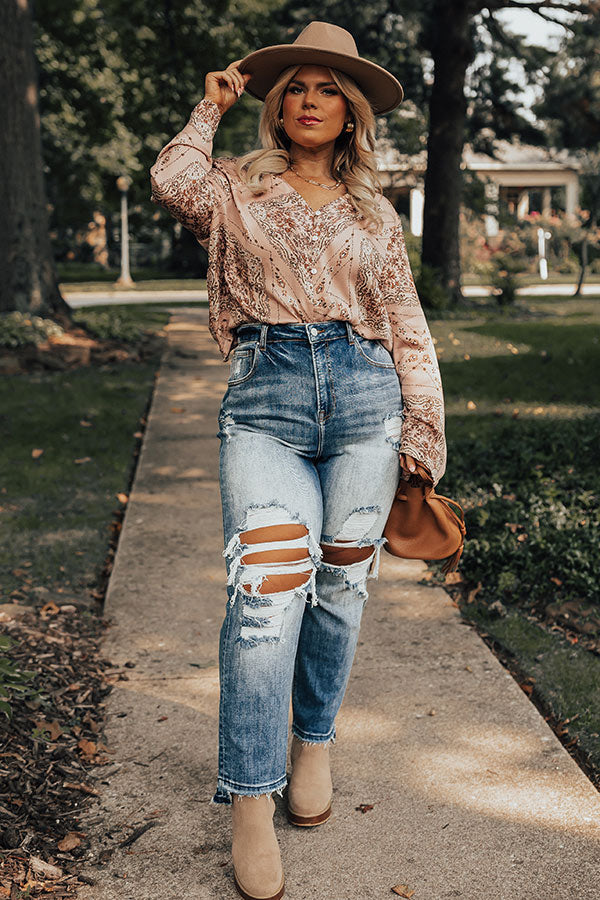 Risen The Moss High Waist Distressed Jean Curves Image - 1