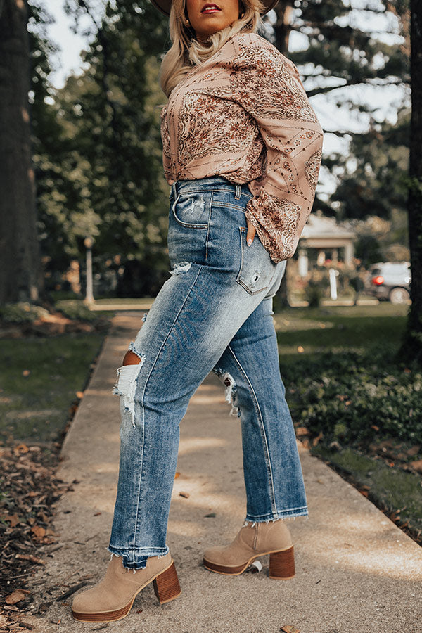 Risen The Moss High Waist Distressed Jean Curves Image - 3