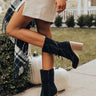 The Silverado Faux Suede Fringe Boot In Black Image - 1
