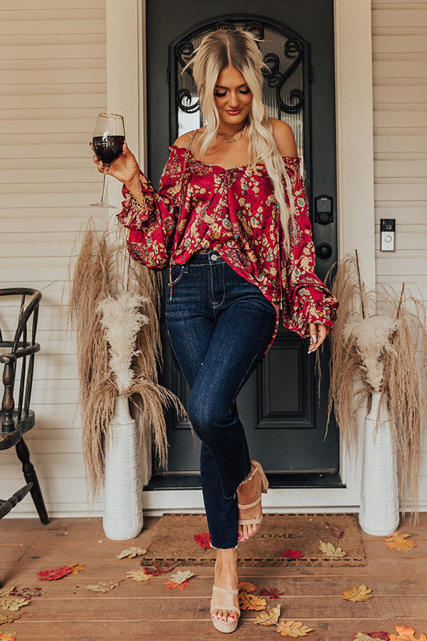 Moody Vibes Shift Top In Wine