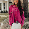 Coffee At Sunrise Waffle Knit Top In Fuchsia Image - 1