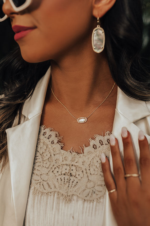 Kendra Scott Elisa Gold Pendant Necklace in Golden Abalone