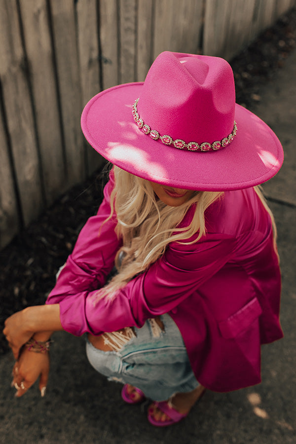 Mostly In Love Felt Fedora In Fuchsia Image - 2