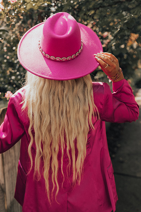 Mostly In Love Felt Fedora In Fuchsia Image - 4
