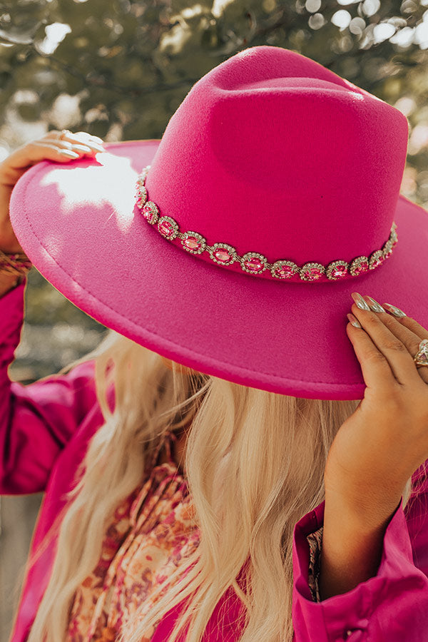 Mostly In Love Felt Fedora In Fuchsia Image - 3