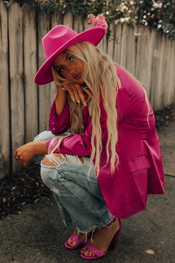 Mostly In Love Felt Fedora In Fuchsia Image - 5