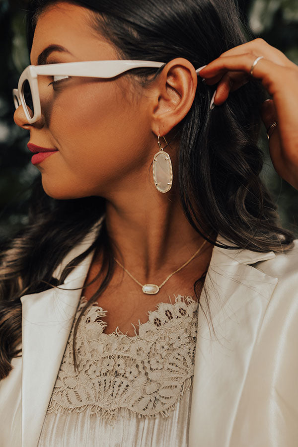 Kendra Scott Elle Gold Drop Earrings in Golden Abalone Image - 2