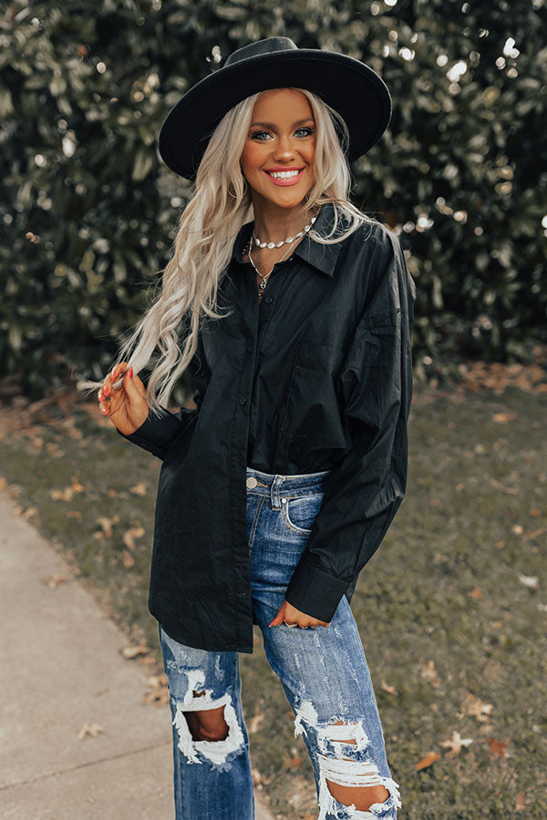 Better Than Busy Button Up Top In Black Image - 2