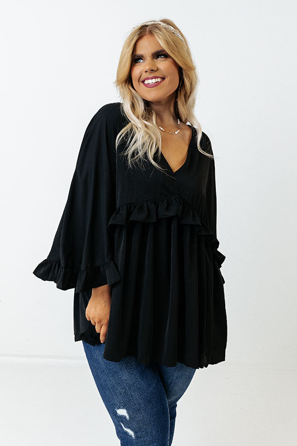 Time To Dance Ruffle Top In Black Curves Image - 1