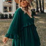 Time To Dance Ruffle Top In Hunter Green Curves Image - 1
