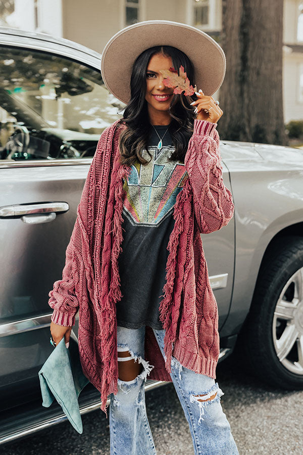 Cozy In Montauk Cable Knit Cardigan