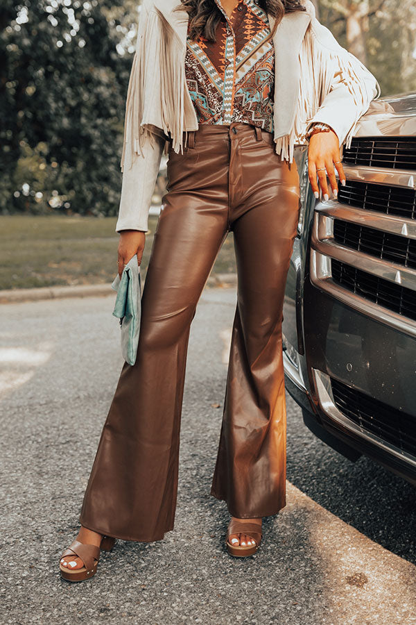 The Jake High Waist Faux Leather Flare Image - 2