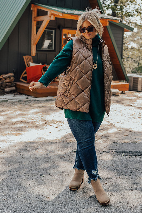 Lodge Getaway Tunic Sweater In Hunter Green Curves Image - 1
