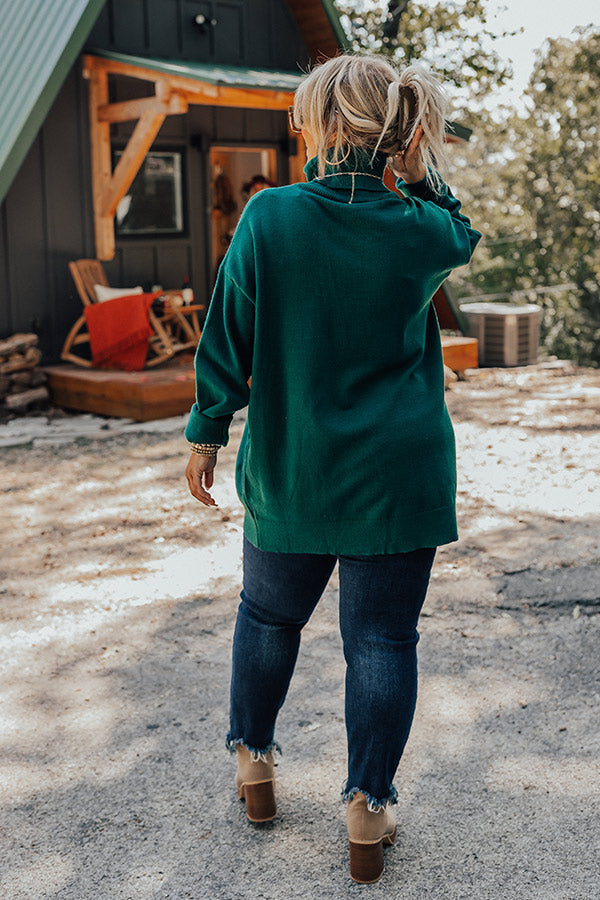 Lodge Getaway Tunic Sweater In Hunter Green Curves Image - 4