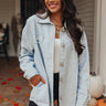 Shift Focus Tweed Lightweight Jacket in Sky Blue Image - 1
