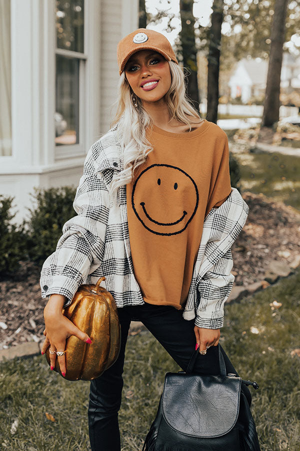Kind Smile Sweatshirt In Camel