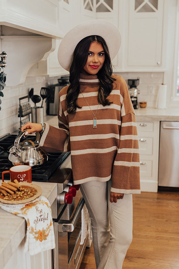 Capture A Memory Stripe Sweater In Iced Mocha Image - 2