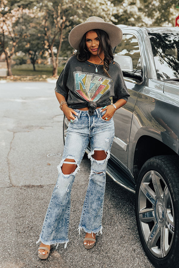 Risen The Emilio High Waist Distressed Flare Image - 1