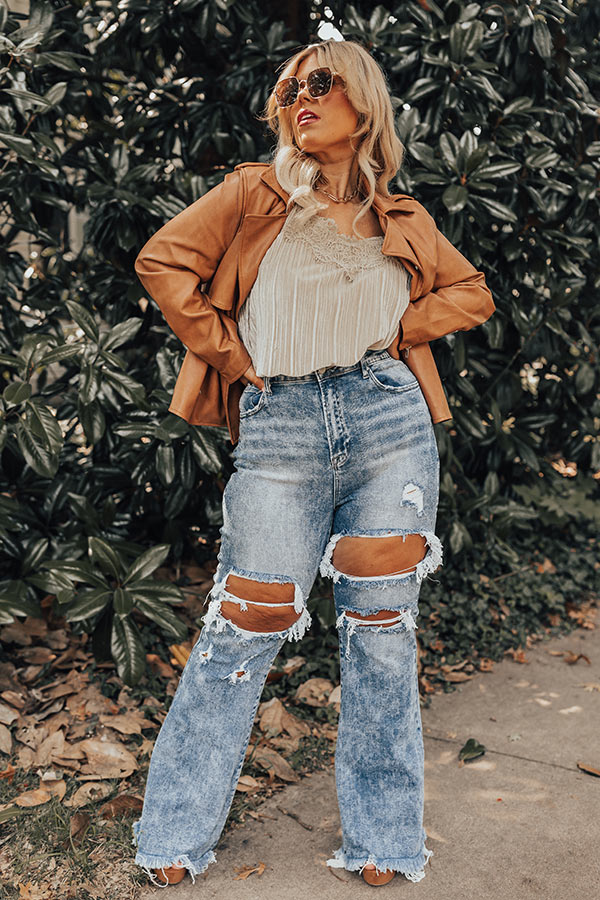 Risen The Emilio High Waist Distressed Flare Curves Image - 2