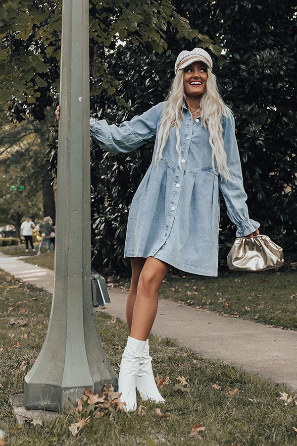 Take It From Here Denim Dress