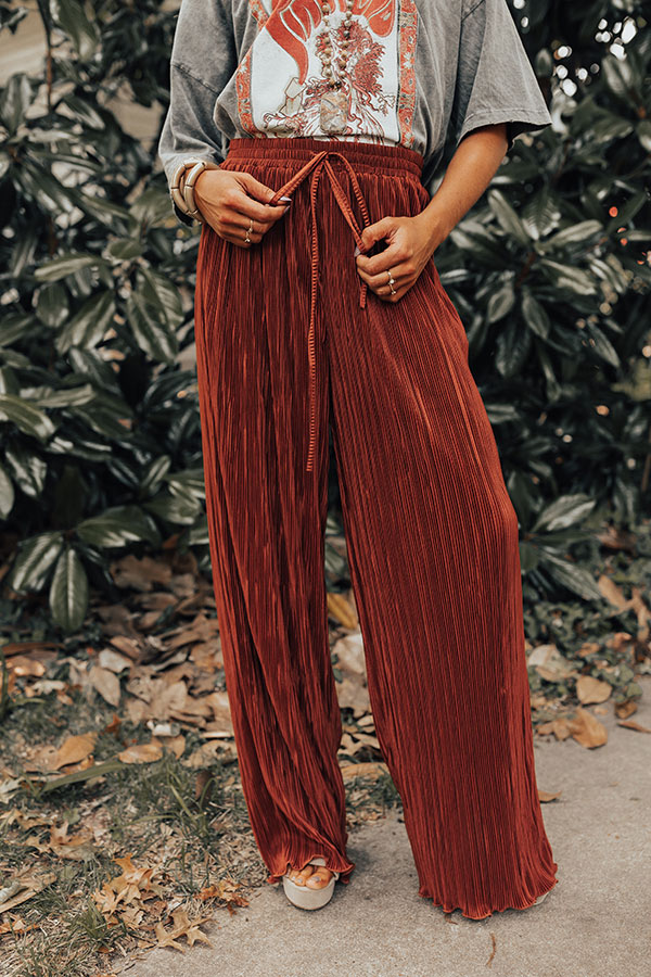 The Blossom Pleated Pants In Rust