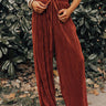The Blossom Pleated Pants In Rust Image - 1