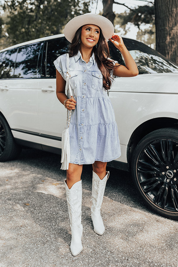 Genuine Reaction Denim Dress In Light Wash