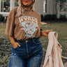 Dreamer World Tour Graphic Tee In Mocha Curves Image - 1