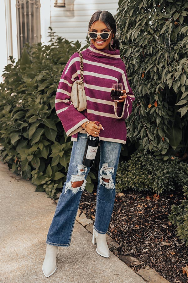 Capture A Memory Stripe Sweater In Orchid Image - 2