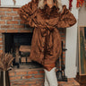 Coffee Shop Meetup Faux Suede Dress In Chocolate Curves Image - 1