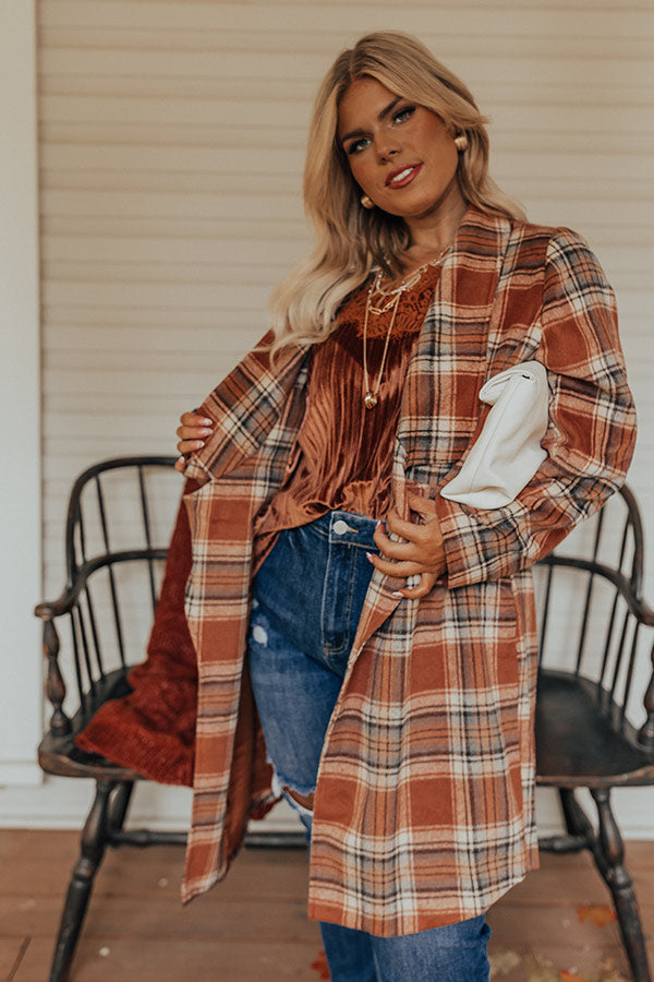 Cider So Sweet Plaid Coat Curves Image - 2