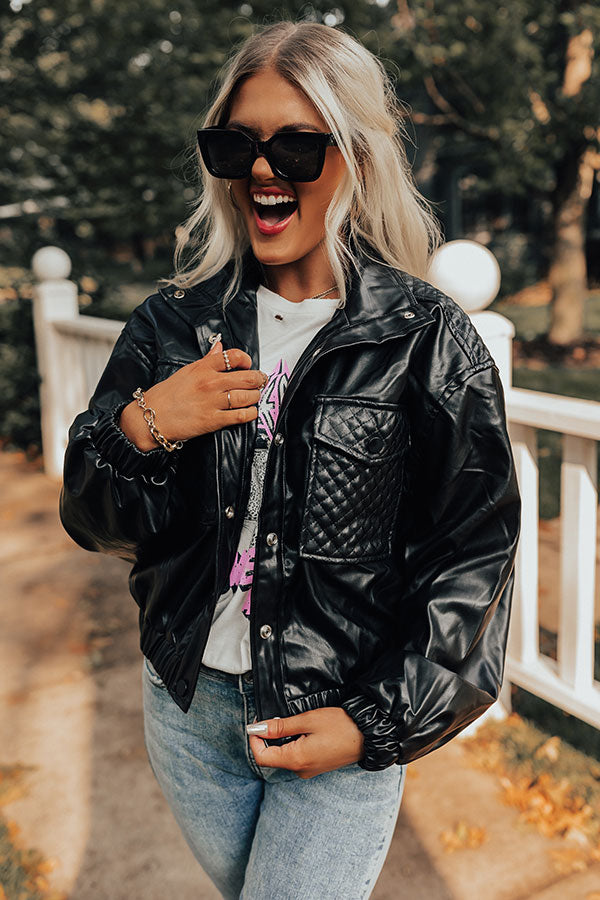 The Crescent Faux Leather Jacket Image - 1