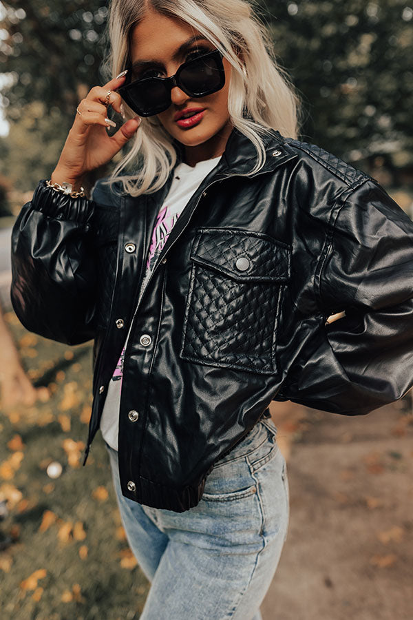 The Crescent Faux Leather Jacket Image - 5